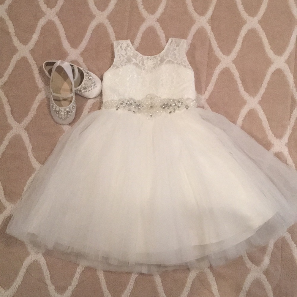 Ivory, Flower girl dress and shoes